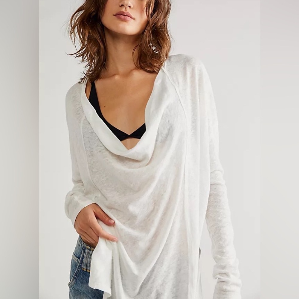 new FREE PEOPLE COTTON / LINEN blend top J281/370 267